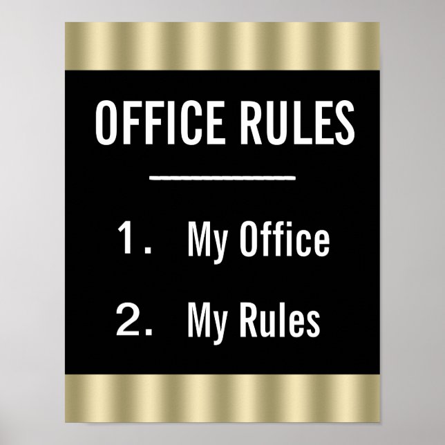 Funny Office Rules Poster (Front)
