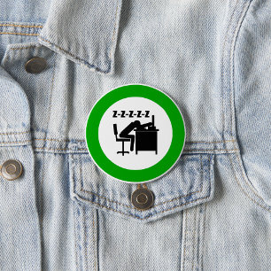 Funny Office Worker Sleeping at Desk 7.5 Cm Round Badge