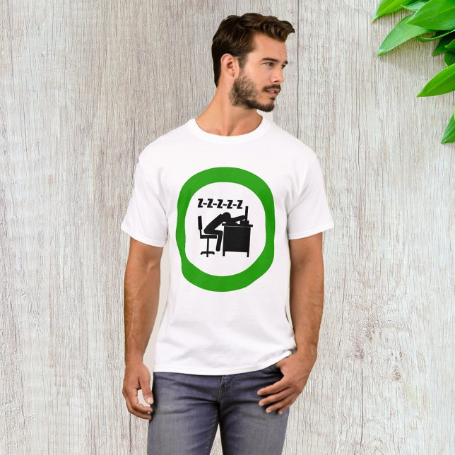 Funny Office Worker Sleeping at Desk  T-Shirt (Creator Uploaded)