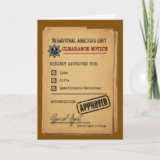 Funny Official Authorisation Birthday Card (Front)