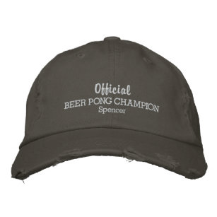 Funny Official Beer Pong Drinking Game Champion Embroidered Hat