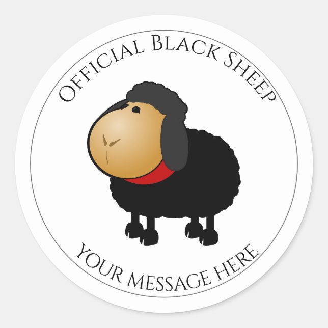 Funny Official Black Sheep Sticker (Front)