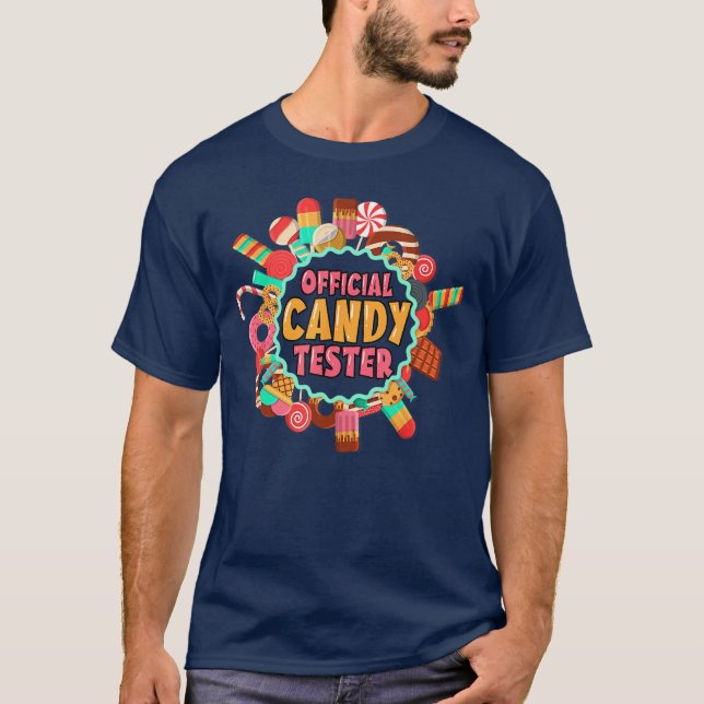 Funny Official Candy Tester Costume Kids Trick Or  T-Shirt (Front)