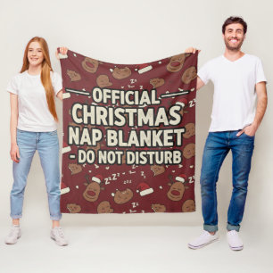 Funny Official Christmas Nap Do Not Disturb Fleece Blanket