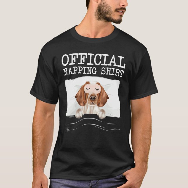 Funny Official Napping Sleeping Welsh Springer Spa T-Shirt (Front)