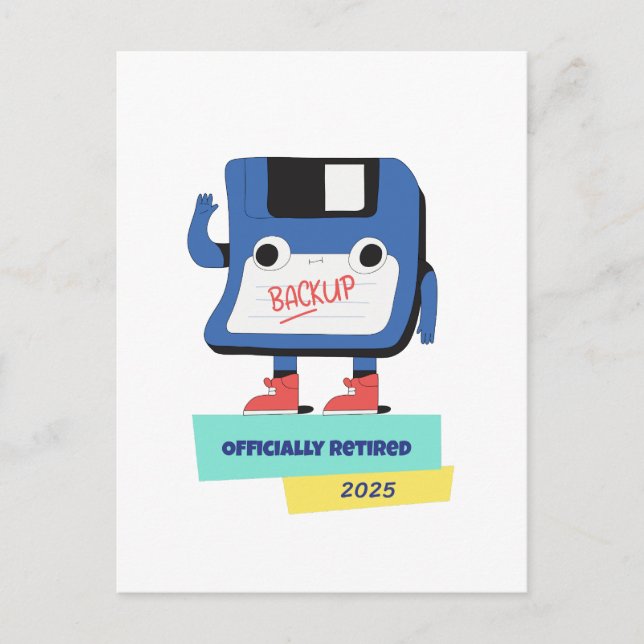funny officially retired 2025 postcard (Front)
