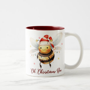 Funny Oh Christmas Bee Two-Tone Coffee Mug