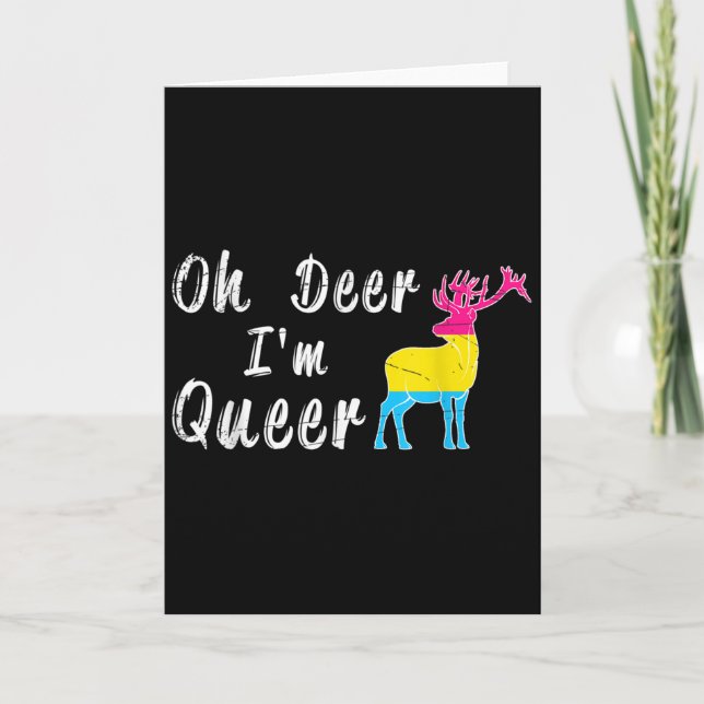 Funny Oh Dear Im Queer Lgbtq Pride Month Gift Panu Card (Front)