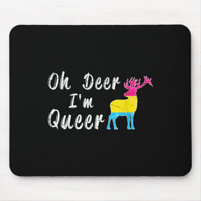 Funny Oh Dear Im Queer Lgbtq Pride Month Gift Panu Mouse Mat (Front)