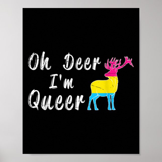 Funny Oh Dear Im Queer Lgbtq Pride Month Gift Panu Poster (Front)