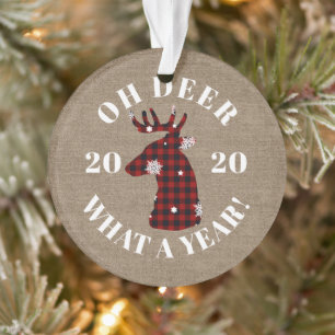 Funny Oh Deer 2020 Photo Ornament