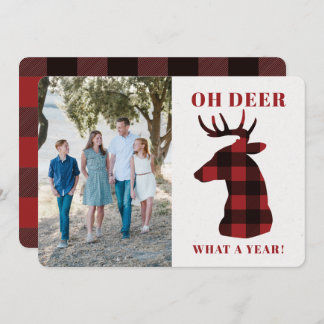 Funny Oh Deer What a Year Photo Holiday Card