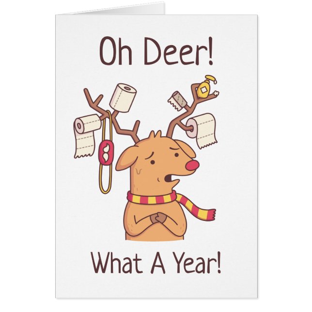 Funny Oh Deer, What A Year, Reindeer 2020 (Front)