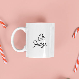 Funny Oh Fudge Christmas Morning Stocking Stuffer Two-Tone Coffee Mug