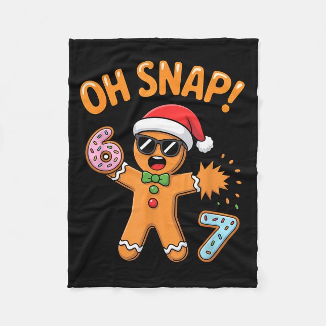Funny Oh Snap 67 Six Seven Meme Gingerbread Man  Fleece Blanket (Front)