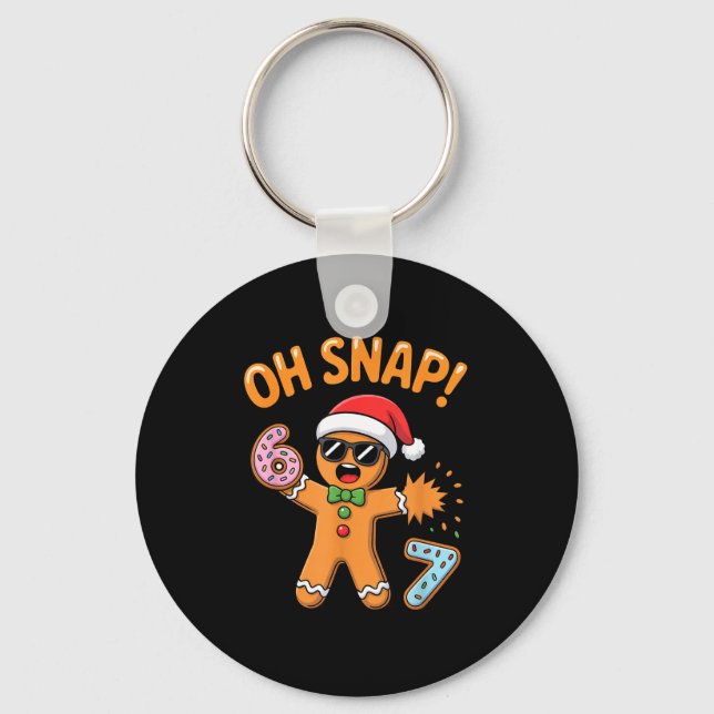 Funny Oh Snap 67 Six Seven Meme Gingerbread Man  Key Ring (Front)