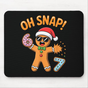 Funny Oh Snap 67 Six Seven Meme Gingerbread Man Mouse Mat