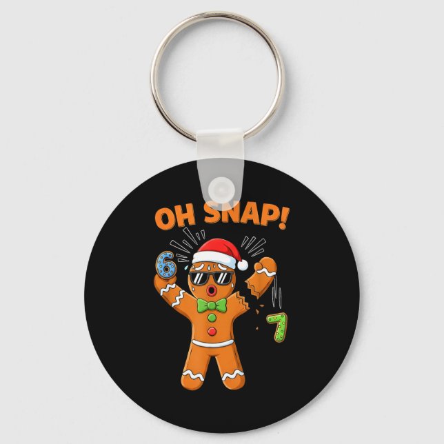 Funny Oh Snap 67 Six Seven Meme Gingerbread Men Wo Key Ring (Front)