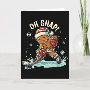 Funny Oh Snap Christmas Gingerbread Playing Ice Ho Card