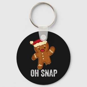 Funny Oh Snap Gingerbread Man Christmas Cookie Xma Key Ring