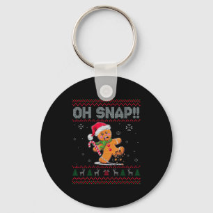 Funny Oh Snap Gingerbread Ugly Christmas Costume W Key Ring