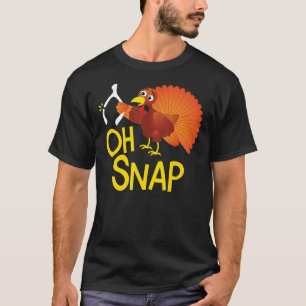Funny Oh Snap Thanksgiving Turkey Cute Wishbone Bo T-Shirt