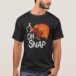 Funny Oh Snap Thanksgiving Turkey Cute Wishbone Bo T-Shirt