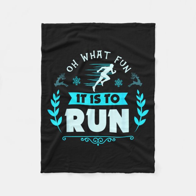 Funny Oh What Fun It Is To Run Cross Country Chris Fleece Blanket (Front)