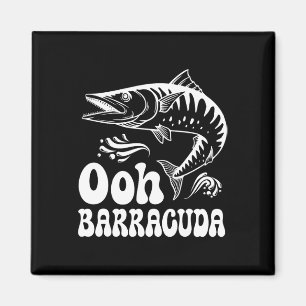 Funny Ohh Barracuda Fishing For Rock Music Lovers Magnet