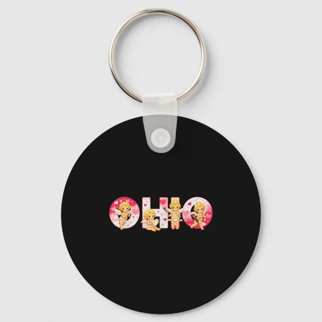 Funny Ohio Cud Midwestern Party O-h-i-o In Valenti Key Ring (Front)