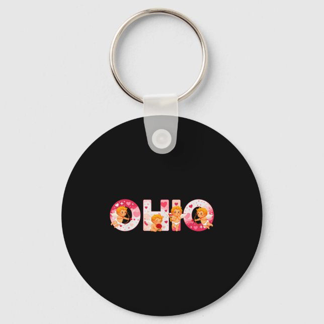 Funny Ohio Cud Midwestern Party O-h-i-o In Valenti Key Ring (Front)