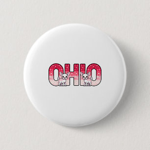 Funny Ohio Deer Midwestern Party O-h-i-o In Valent 6 Cm Round Badge