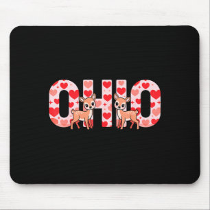 Funny Ohio Deer Midwestern Party O-h-i-o In Valent Mouse Mat