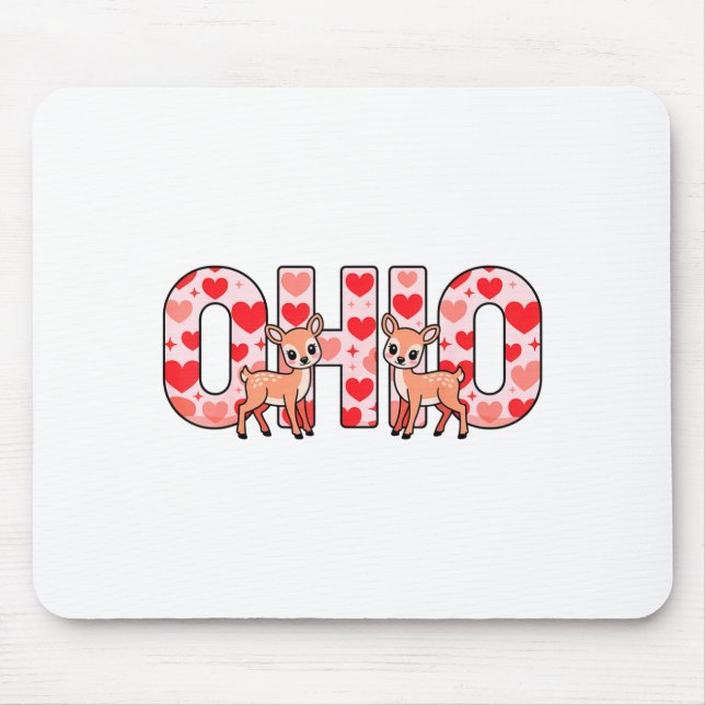 Funny Ohio Deer Midwestern Party O-h-i-o In Valent Mouse Mat (Front)