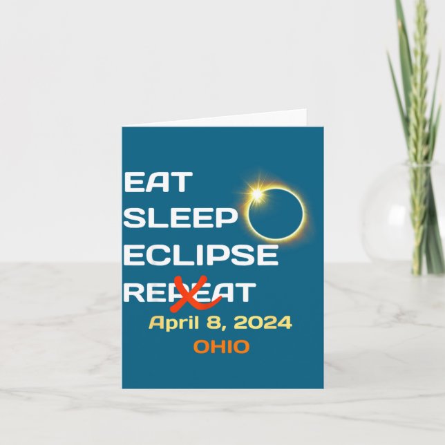 Funny Ohio Total Solar Eclipse April Card (Front)