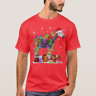 Funny Okapi Tree Christmas Lights Xmas Pajama Matc T-Shirt
