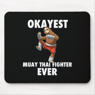 Funny Okayest Sloth Fighter Ever - Muay Thai Mouse Mat