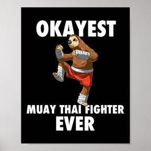 Funny Okayest Sloth Fighter Ever - Muay Thai Poster
