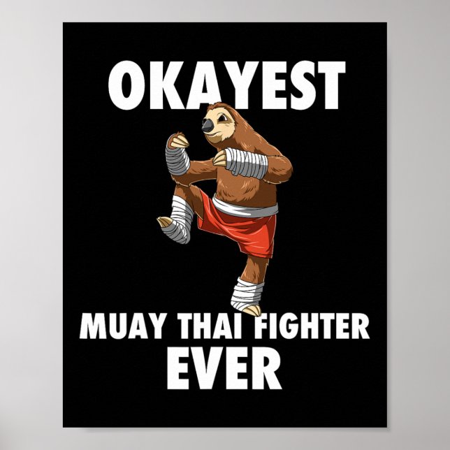 Funny Okayest Sloth Fighter Ever - Muay Thai  Poster (Front)