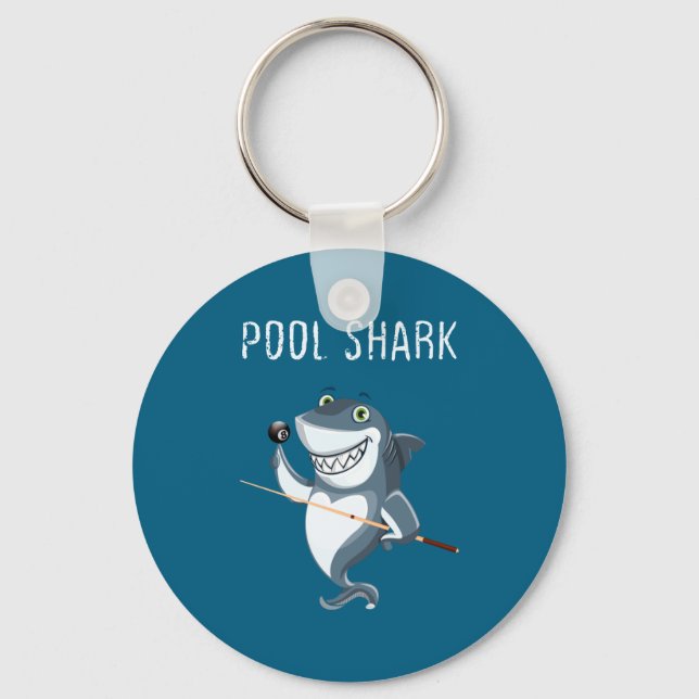 Funny Ol Shark Ol Players Billiard  Key Ring (Front)
