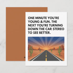 Funny Old Age Birthday Card Turn Stereo Down