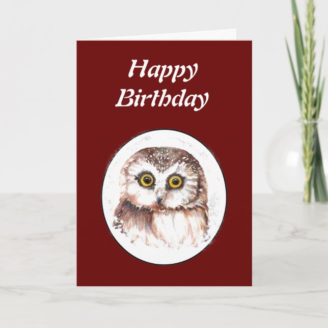Funny Old Age, Over the Hill Birthday Owl Card (Front)
