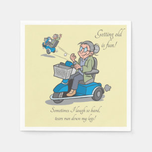 Funny Old Age Over the Hill Woman Birthday Napkin