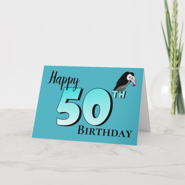 Funny Old Buzzard Over the Hill 50th Birthday Card (Front)