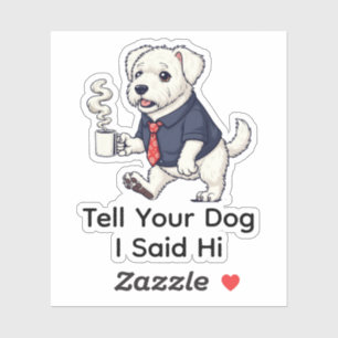 Funny Old English Sheepdog Business Suit Coffee 