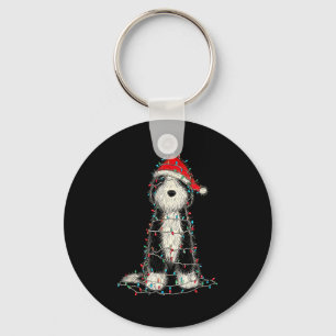 Funny Old English Sheepdog Christmas Graphics Dog  Key Ring
