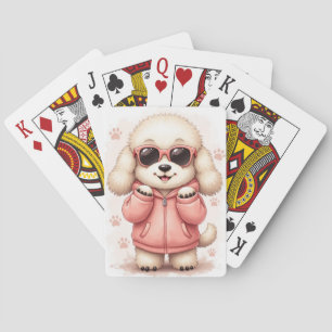 Funny Old English Sheepdog Kawaii Dog Playing Cards