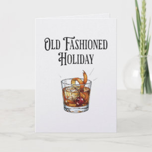 Funny Old Fashion Holiday Cocktail Christmas Card