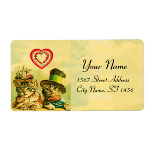 FUNNY OLD FASHION VALENTINE'S DAY CATS WITH HEARTS