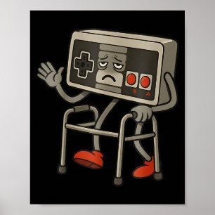 Funny Old Gamer Gaming Retro 80s 90s Retro Video G Poster